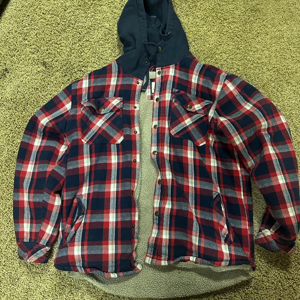 Legendary Whitetails Red and Blue Plaid Hooded Jacket